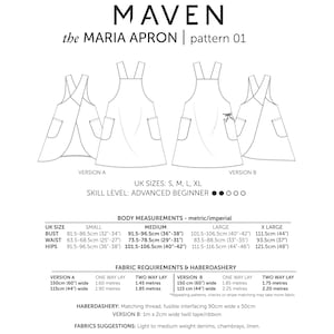 The Maria Apron PDF sewing pattern, Pinafore style apron, cross-back apron, DIGITAL DOWNLOAD, Japanese apron pattern, pdf, sewing pattern image 8