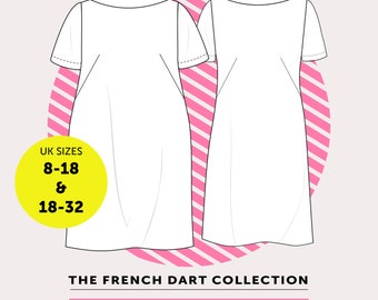 Sew and Save 10% The French Dart Dress 2 PDF Sewing Pattern Collection UK sizes 8-18 & 18-32 Women's Plus size sewing Pattern Sale Bundle.