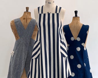 Maria Apron PDF Sewing Pattern, Cross Back Apron, Japanese Style Pinafore