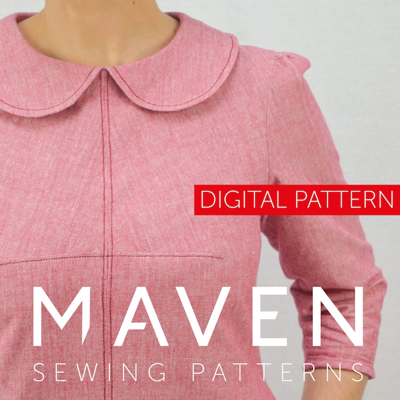 The Kitty Dress PDF sewing pattern, DIGITAL DOWNLOAD, dress sewing pattern, womens sewing pattern, pdf pattern, peter pan collar, pdf dress image 8