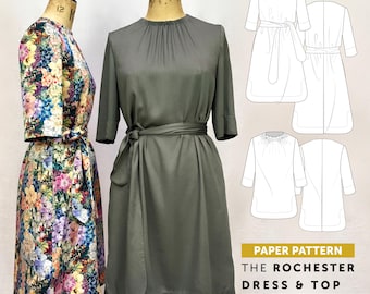 The Rochester Top and Dress sewing pattern. Tunic pattern, womens top pattern, tunic pattern, dress pattern, sewing