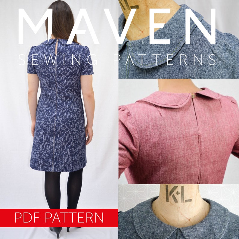 The Kitty Dress PDF sewing pattern, DIGITAL DOWNLOAD, dress sewing pattern, womens sewing pattern, pdf pattern, peter pan collar, pdf dress image 3