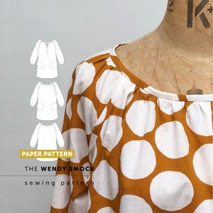 The Wendy Smock Paper Schnittmuster: Damen Schnittmuster, Tunika Schnittmuster, Bluse Top Schnittmuster