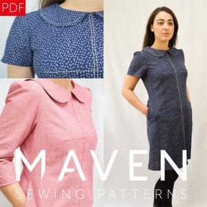 The Kitty Dress PDF sewing pattern, DIGITAL DOWNLOAD, dress sewing pattern, womens sewing pattern, pdf pattern, peter pan collar, pdf dress image 2