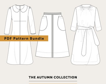 SALE - save 15% - The Autumn PDF Pattern Collection. Indie sewing pattern bundle. PDF pattern sale