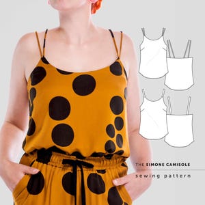 Simone Camisole Sewing Pattern, UK 8-22 (PDF Pattern)