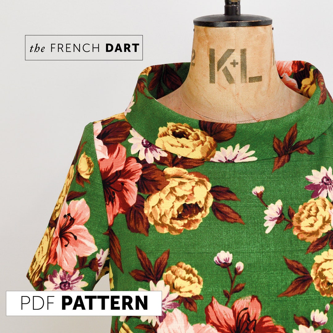 The French Dart Dress PDF Sewing Pattern UK Sizes 8-18. Women's Tunic Dress  Sewing Pattern, Digital Download, Retro 60's Shift Beginner Sew 