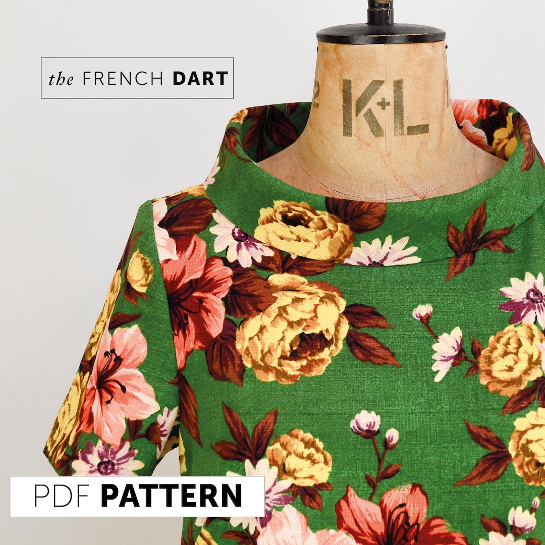 The French Dart Dress PDF Sewing Pattern UK Sizes 818. Women's Tunic Dress Sewing Pattern