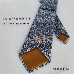 Patron de couture numérique Warwick Tie PDF, cadeau fait main et travaux créatifs, cravates pour garçons d'honneur, téléchargement numérique instantané, accessoires de mariage