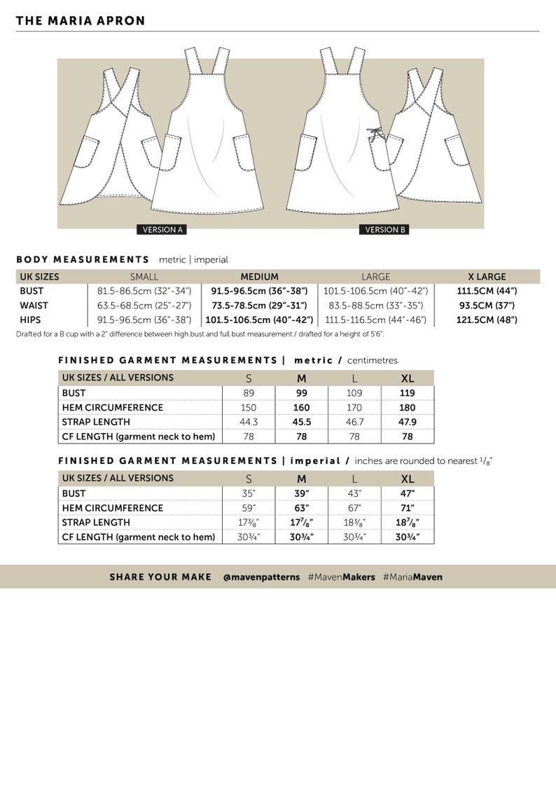 Cross-back Apron Sewing Pattern, The Maria Apron PDF pattern, Japanese style Apron, Beginner friendly Easy sewing pattern, DIGITAL DOWNLOAD image 5