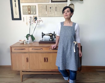 Maria Apron Paper Sewing Pattern: Pinafore Style Cross Back Apron