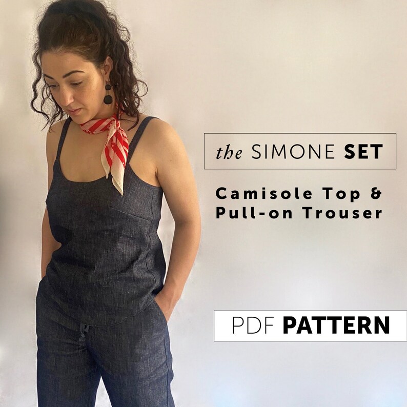 Camisole Top - Option 1. Double rouleaux straps with bust darts for a flattering fit.
Picture 3: Camisole Top - Option 2. 2cm wide strap for an alternative look