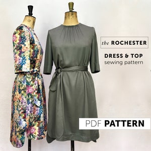 The Rochester Top and Dress PDF sewing pattern, women&#39;s tunic pattern, Easy sewing pattern, Instant Digital Download print at home pattern