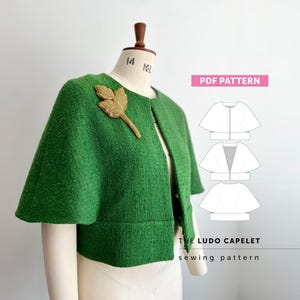 Il modello di cucito PDF per il mantello Ludo. Modello di cucito per mantello foderato da donna, modello di giacca foderata facile per principianti, download digitale