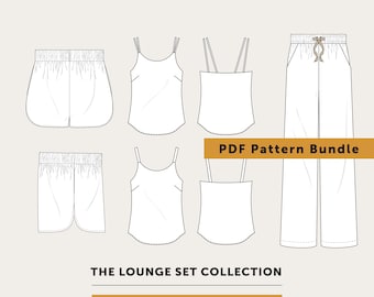 SALE - Save 15% - The Lounge Set Sewing Pattern Collection PDF Collection. Indie sewing pattern bundle.