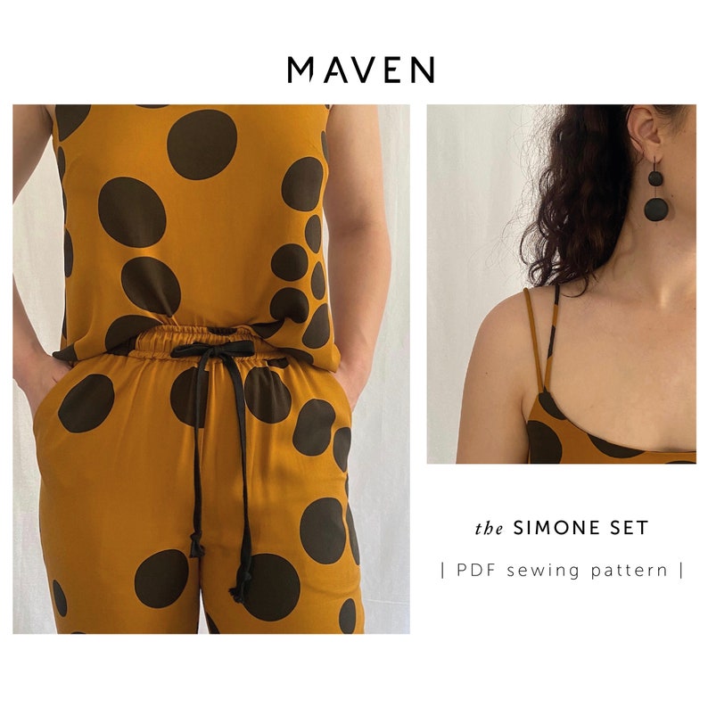 Camisole Top - Option 1. Double rouleaux straps with bust darts for a flattering fit.