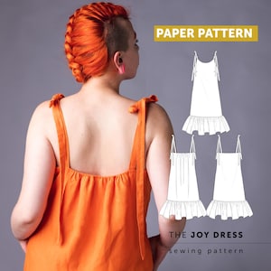Patrón de costura del vestido Joy: Patrón de papel impreso, vestido de verano, vestido lencero