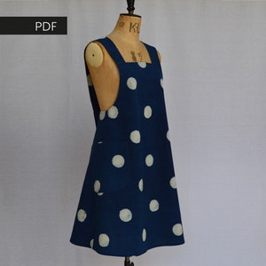 The Maria Apron PDF sewing pattern, Pinafore style apron, cross-back apron, DIGITAL DOWNLOAD, Japanese apron pattern, pdf, sewing pattern image 2