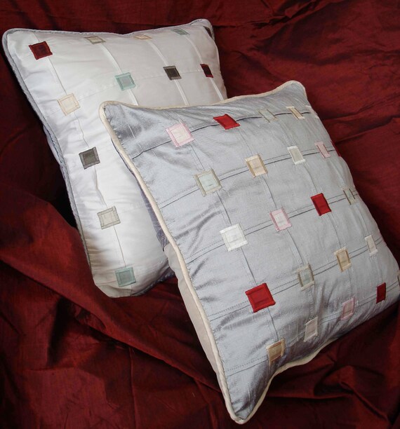 Contemporary Cushion Covers Silk Throw Pillows Accent Etsy