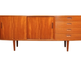 Danish Modern Teak and Maple Credenza Sideboard or Bar Cabinet, 1960s