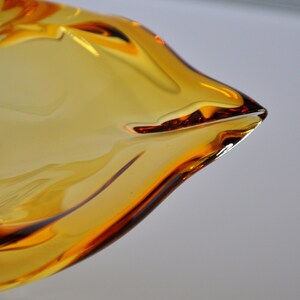 Amber Yellow Murano Glass Compote Footed Bowl Catchall image 4