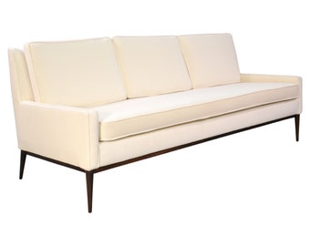 Paul McCobb for Directional Off-White Velvet Sofa