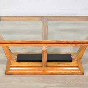 Art Deco Sculptural Wood and Glass Coffee Table image 10