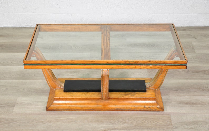 Art Deco Sculptural Wood and Glass Coffee Table image 10