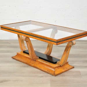 Art Deco Sculptural Wood and Glass Coffee Table image 8