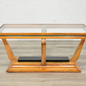 Art Deco Sculptural Wood and Glass Coffee Table image 5