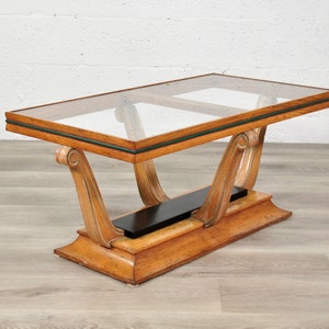 Art Deco Sculptural Wood and Glass Coffee Table image 4
