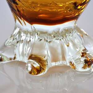 Amber Yellow Murano Glass Compote Footed Bowl Catchall image 5