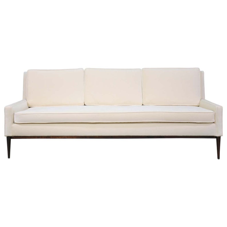 Paul McCobb for Directional Off-White Velvet Sofa image 2