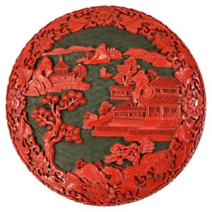 Large Domed Cinnabar Box image 1