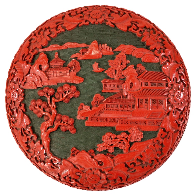 Large Domed Cinnabar Box image 1