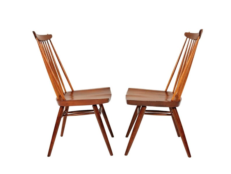 Pair of George Nakashima New Chairs image 9