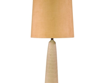 Tall Danish Modern Ceramic Table Lamp with Original Shade, 1950s