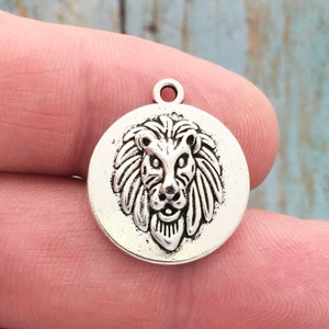 3 Lion Head Charm Silver by TIJC SP1656
