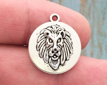 3 Lion Head Charm Silver by TIJC SP1656