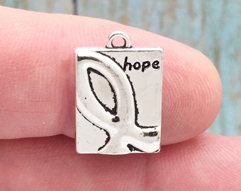 5 Hope Awareness Ribbon Charm Silver by TIJC SP1132