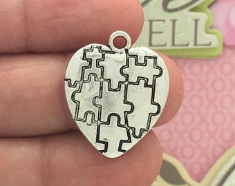 5 Autism Awareness Charm Silver by TIJC SP1045