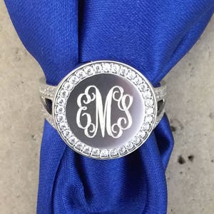 Monogram Ring Sterling Silver with CZ by TIJC 07000in