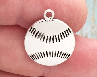 5 Silver Baseball Charm Pendant by TIJC SP0799