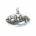BULK 40 Silver Football Charm 3D Sports Pendant 11x13mm by TIJC SP0473B