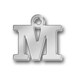 1 Initial Pendant Alphabet Letter M Silver Letter Charm Necklace Initial 13x13mm by TIJC SPLM