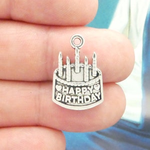 8 Happy Birthday Charm Silver by TIJC SP1302