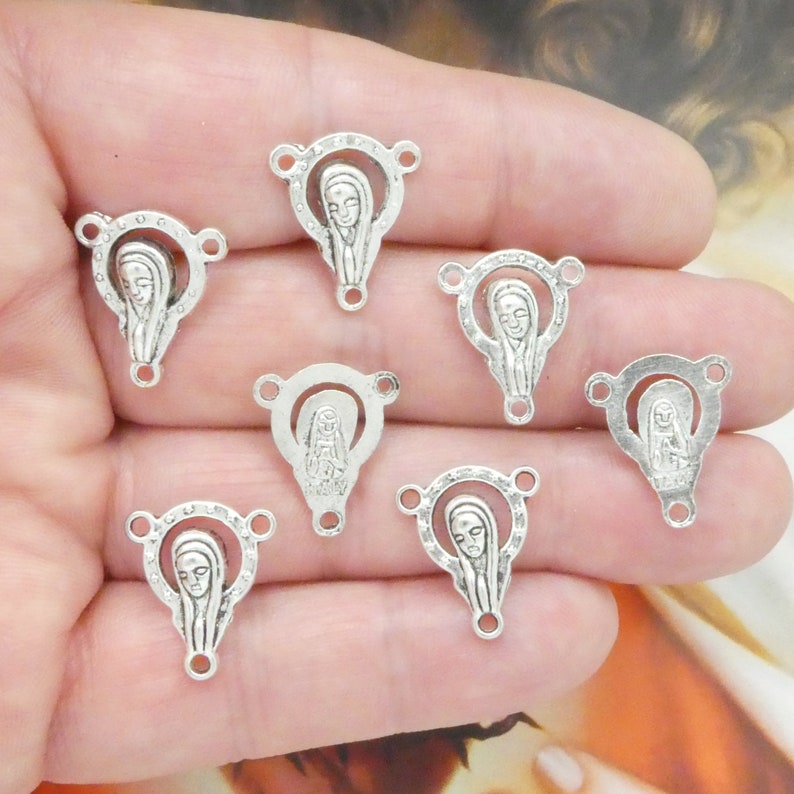 BULK 40 Virgin Mary Silver Rosary Centerpieces by TIJC SP0035B Etsy