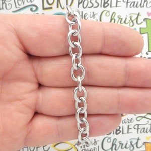 Stainless Steel Cable Chain Charm Bracelet Silver by TIJC SPBR5000