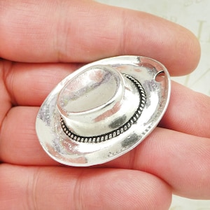 1 Cowboy Hat Charm Silver Large by TIJC SP1846