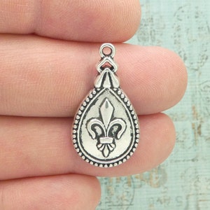 5 Silver Fleur De Lis Charm by TIJC SP1503 image 1